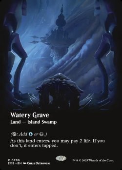 画像1: [日本語版]【FOIL/通常】《湿った墓/Watery Grave》(EOE)※ボーダーレス