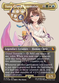 画像1: [日本語版]【FOIL/サージ】《大召喚士、ユウナ/Yuna, Grand Summoner》(FIC)※ボーダーレス・サージFOIL