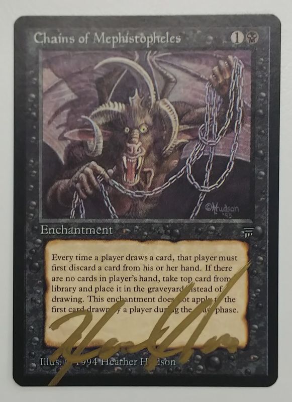[英語版]《Chains of Mephistopheles》(LEG)※イラストレーターサイン入り・実物写真付 MTGシングルカード・通信販売【ゲームショップ とど】