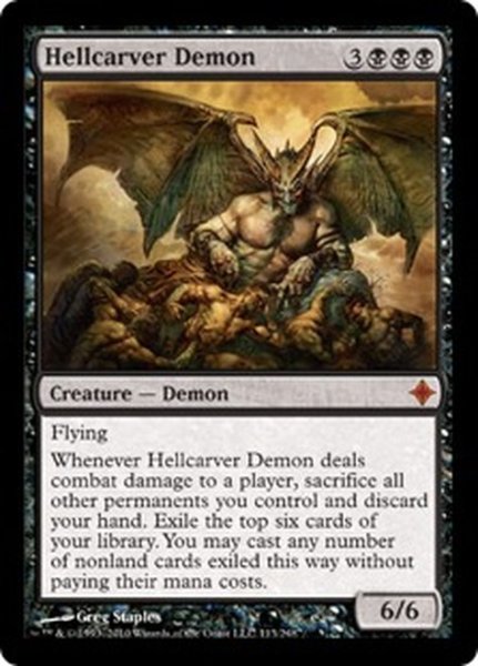 画像1: [日本語版/NM-]《地獄彫りの悪魔/Hellcarver Demon》(ROE) (1)